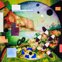 a painting with a lot of different shapes and colors