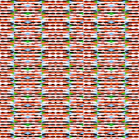 a pattern of orange and black squares on a background