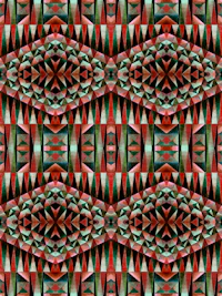 a red and green geometric pattern